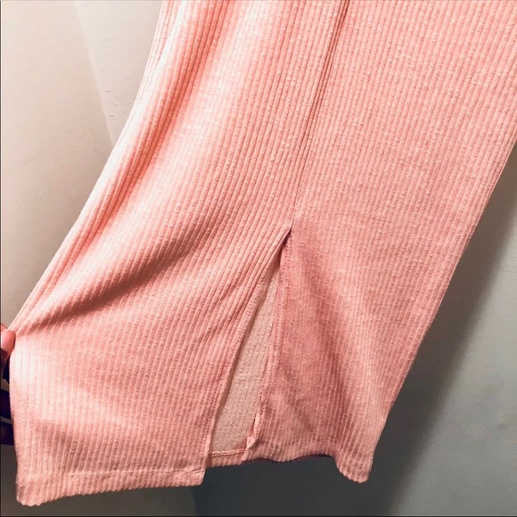 Pink Ribbed Midi Dress - Picture 3 of 7